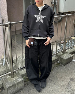(Unisex) Studded Belt Wide Pants