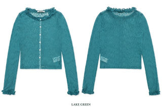 [moromoro2] Lace Trim Fitted Top