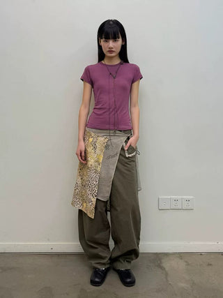 [NEVERSEEZ] Beaded Pocket Washed Work Pants