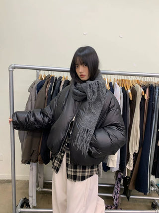 [NEVERSEEZ] Cropped Puffer Down Jacket