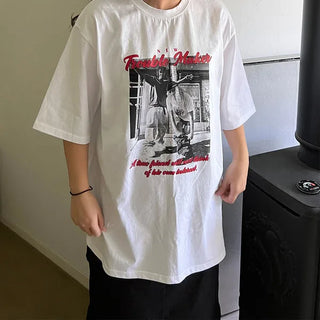 Vintage photo print short-sleeved T-shirt