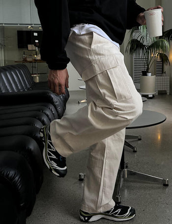 Pony Cargo Cotton Wide Pants (5 colors)