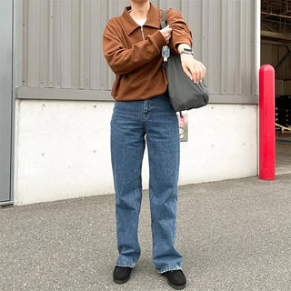 wide blue pocket pants