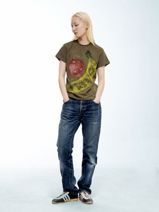 CONP Fruit Graffiti Slim T-shirt (Dark Green)