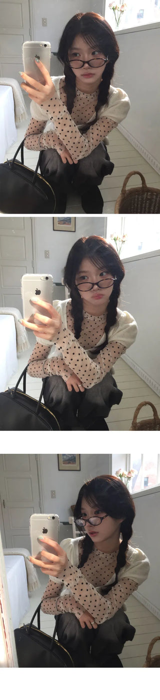 Dot See-through Inner T-shirt - 2 colors