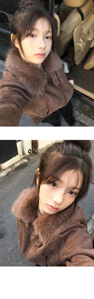 Model Recommendation: Elin Crop Banding Fur Shearling Jacket