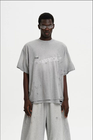 [MASONPRINCE] Paint Logo Distressed Layered Tee