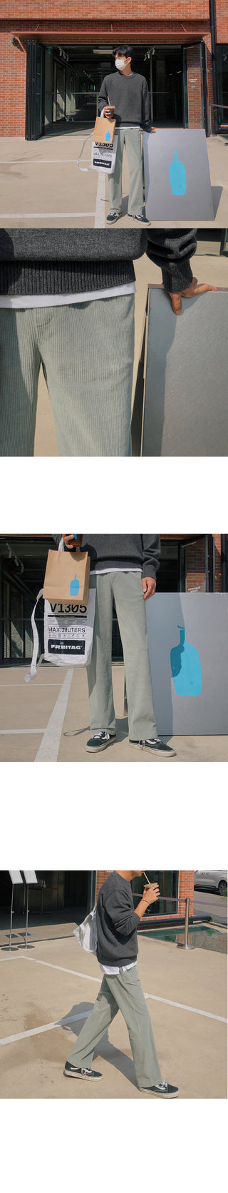 Wannabe Corduroy Wide Elastic Pants