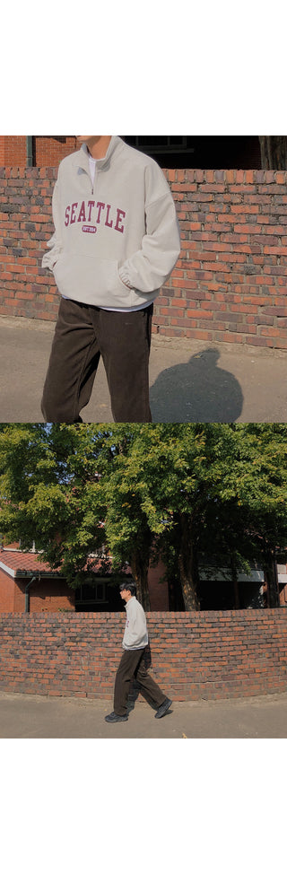 Natural Corduroy Elastic Waist Pants