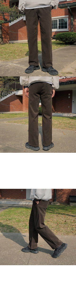 Natural Corduroy Elastic Waist Pants