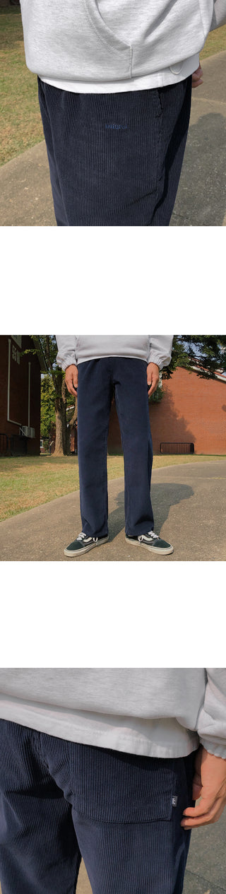 Natural Corduroy Elastic Waist Pants