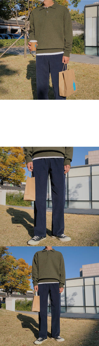Natural Corduroy Elastic Waist Pants