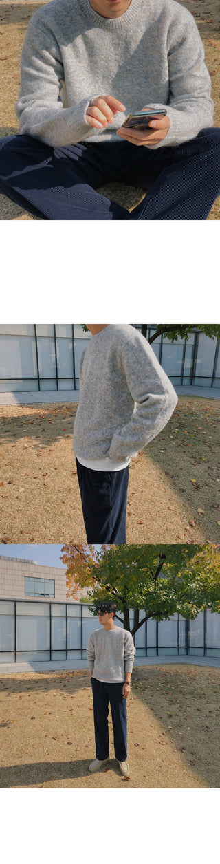 Natural Corduroy Elastic Waist Pants
