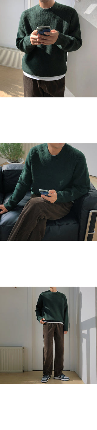 Natural Corduroy Elastic Waist Pants