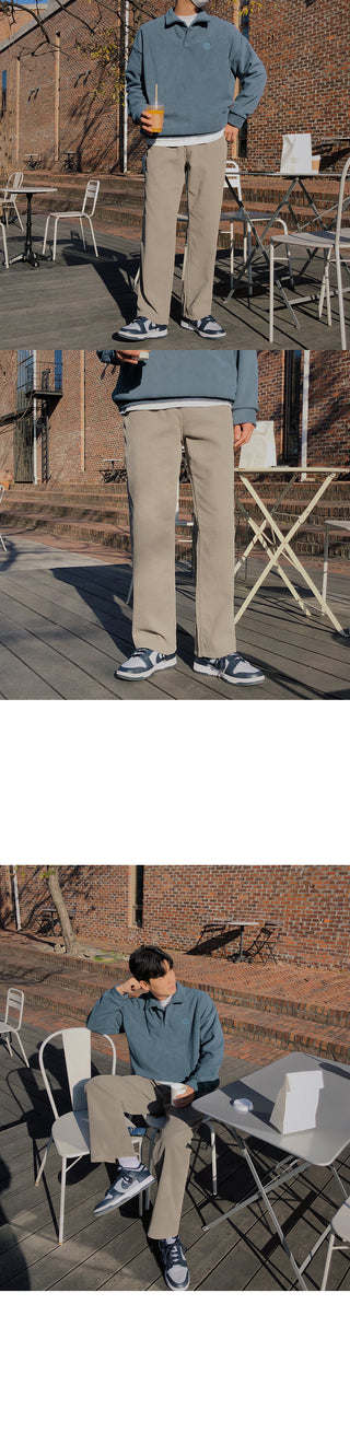 Natural Corduroy Elastic Waist Pants