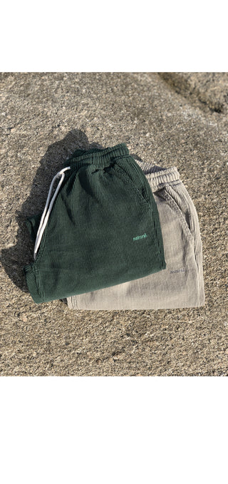 Natural Corduroy Elastic Waist Pants