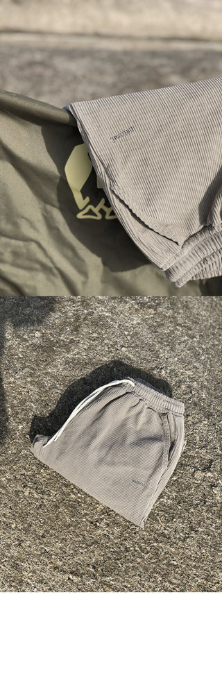 Natural Corduroy Elastic Waist Pants