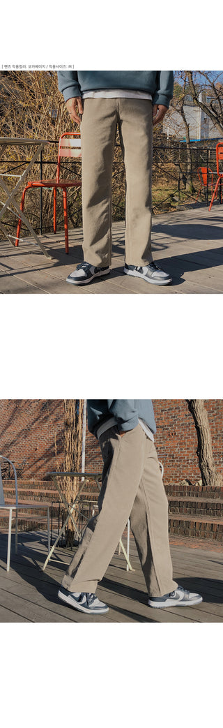 Natural Corduroy Elastic Waist Pants