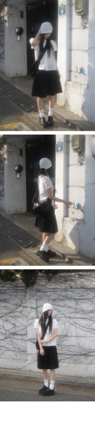 Kyoto frill short-sleeved blouse