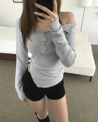 SNAP BUTTON LONG SLEEVE (3color)