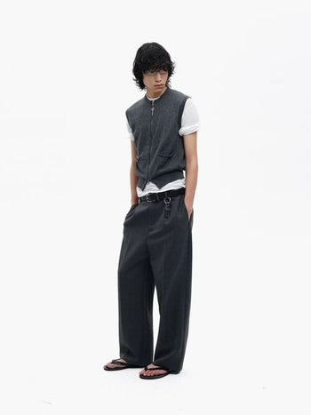 [MASONPRINCE] Sleeveless Zip-up Cardigan
