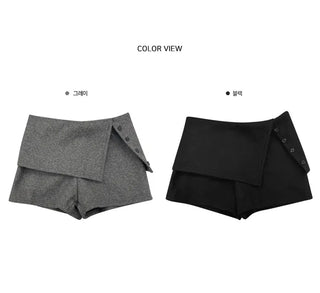 Button-up low-short Fleece-lined pants - 2 colors