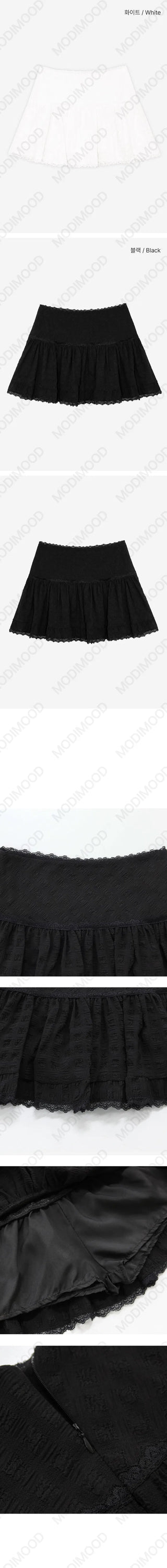 Simi Lace Frill Mini Skirt - 2 colors