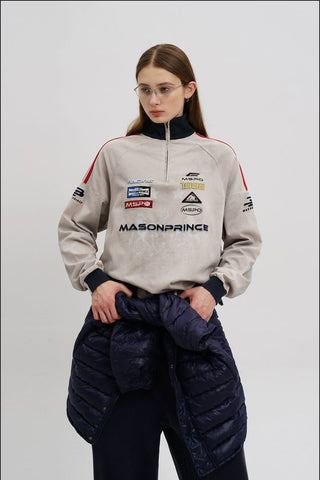 [MASONPRINCE] Racing Half-Zip Pullover