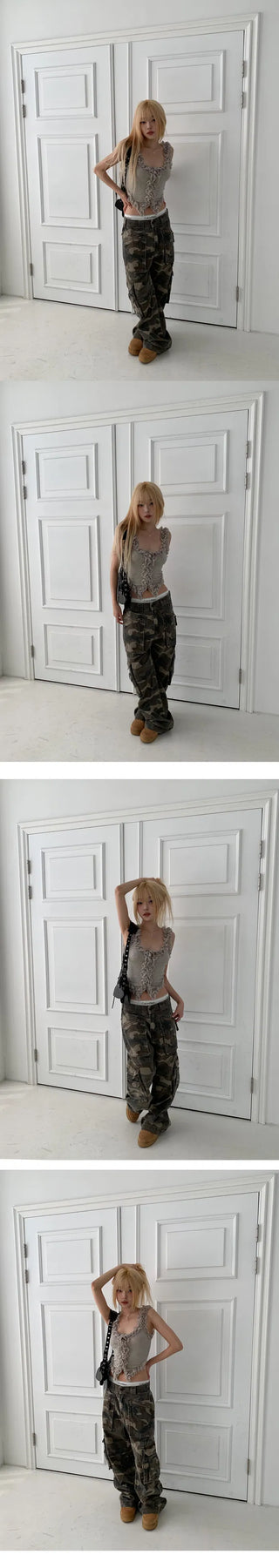 Military Camo Cargo Semi-Wide Pants - 3 Colors