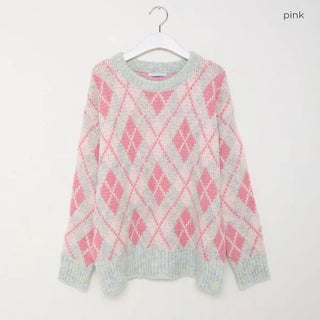 Argyle wool knit
