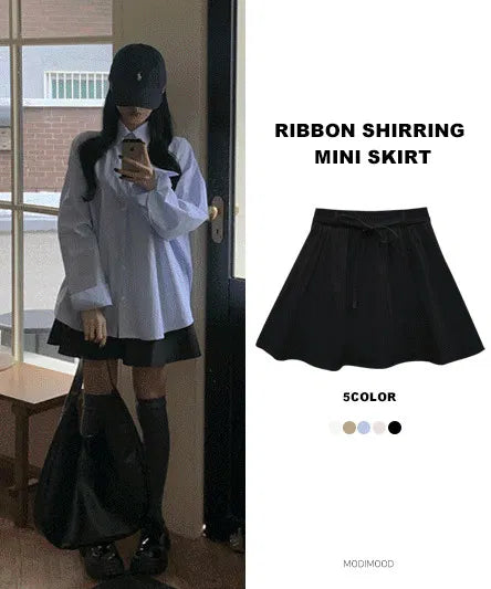 Haribo Shirring Mini Skirt - 5 colors