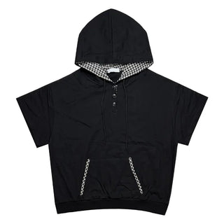 [3 colors] Check Hoodie T-shirt