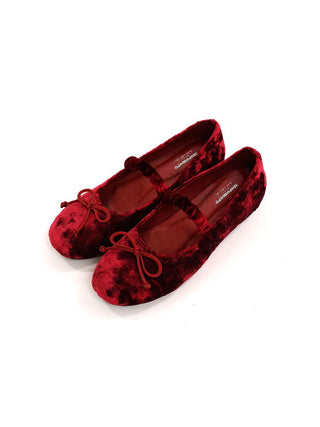 [Moromoro2] Velvet Bow Ballet Flats
