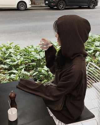 Loose-fit hooded knit