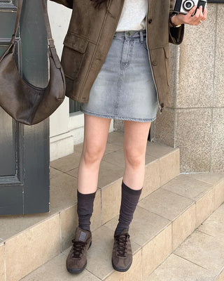 (Skort) Denim Skirt Pants - 4 sizes