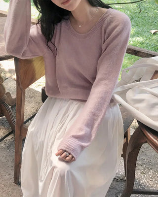 U-neck pastel knit