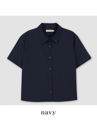 Semi-cropped short-sleeved shirt - 5 colors