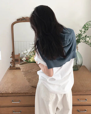 (Short-sleeved/Long-sleeved) Clean Cotton Daily Plain T-Shirt