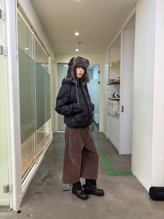 [NeverSeez] Flocked Cropped Wide Leg Jeans