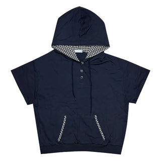 [3 colors] Check Hoodie T-shirt