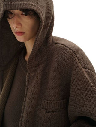 MASONPRINCE Wool Blend Hoodie Cardigan