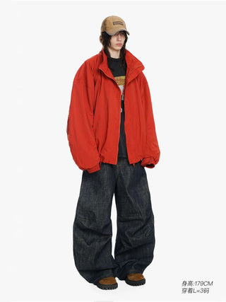 [MASONPRINCE] Memory Nylon Oversized Drawstring Jacket