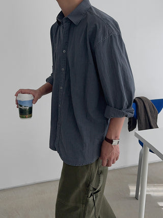 Luel Nylon Pigment Oversized Shirt