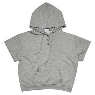 [3 colors] Check Hoodie T-shirt