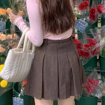 Johnny Pleated A-Line Mini Skirt (with belt)