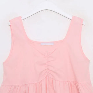 Shirred sleeveless blouse