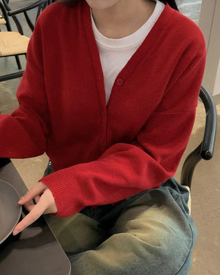 V-neck cardigan