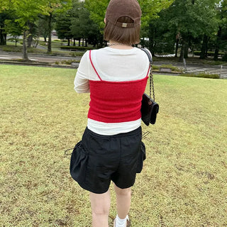 Side pocket nylon shorts