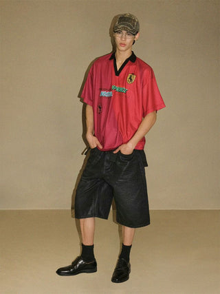 [MASONPRINCE] Quick-Dry Layered Badge Sport Jersey