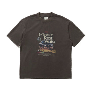 [Monterest] Washed Cotton Racing Print T-Shirt